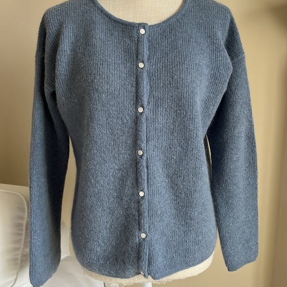 NWOT Sezane Gaspard Vintage Blue Cardigan Sweater SMALL - Picture 2 of 15